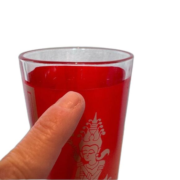 MCM Culver Red Thai Goddess High Ball Glass Laksmi 60s - Picture 5 of 7